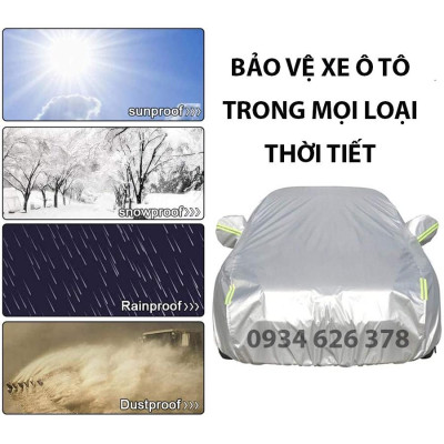 Bạt phủ xe ô tô Toyota Vios 3 lớp tráng bạc thông minh, chất liệu vải dù oxford cao cấp, áo chùm bảo vệ xe 4,5,7 chỗ