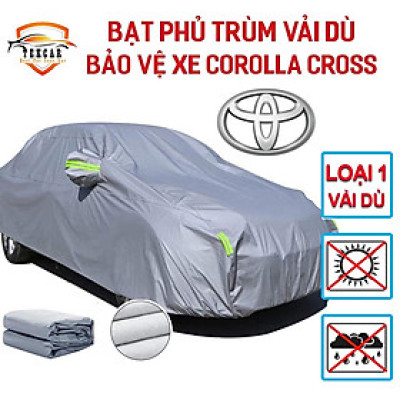 Bạt vải dù phủ trùm kín bảo vệ xe ô tô TOYOTA COROLLA CROSS chất liệu vải dù oxford cao cấp