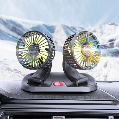 [Quạt Đôi Ô Tô 12V] Quạt Đôi Để Taplo ÔTô Xoay 360 Độ – Quạt Mini Thông Minh Để Trên Ô Tô Nhỏ Gọn Cực Mát Hàng Cao Cấp