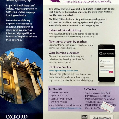 Q: Skills For Success: Intro Level: Listening and Speaking Student Book With iQ Online Practice