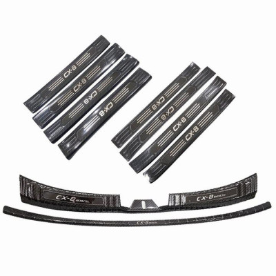 Trọn bộ ỐP BẬC CỐP VÀ BẬC CỬA xe Mazda CX8, CX-8 vân Carbon