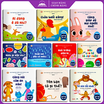 Sách - Combo 10 Quyển Ehon Phát Triển Tư Duy Cho Bé 0 - 6 Tuổi - Song Ngữ Việt Anh CHo Bé