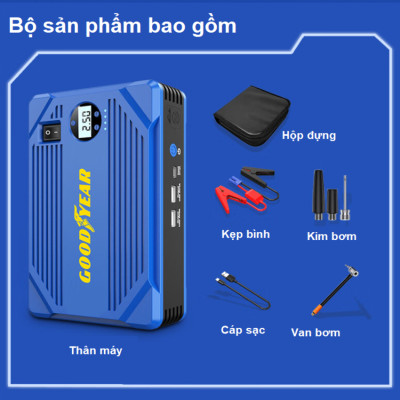 Bộ kích bình ắc quy kiêm bơm lốp và sạc dự phòng Goodyear GY-5282 dung lượng 10400mAh - Hàng Chính Hãng