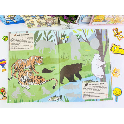 Sách - Combo 10 cuốn Sticker Bước Vào Thế Giới Thiên Nhiên Kỳ Thú Tập 1+2 - ndbooks