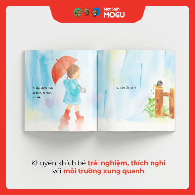 Truyện Ehon bé 1-2-3 tuổi - Đi dạo dưới mưa