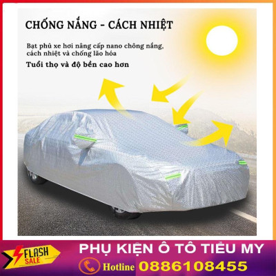Bạt Phủ Xe Ô Tô Mitsubishi Mirage, Xpander, Attrage, Pajero, Trition, Outlander, Chất Liệu Bạt Tráng Nhôm 3 lớp