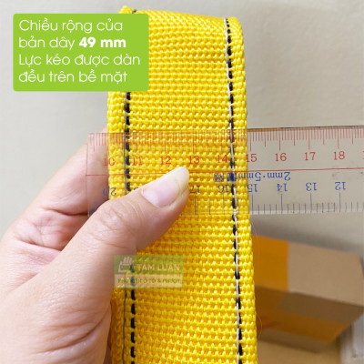 Cáp cứu hộ, dây kéo xe hơi chất liêu vải dù, dây cáp kéo xe ô tô dài 4 mét, dây kéo cứu hộ xe 5 tấn