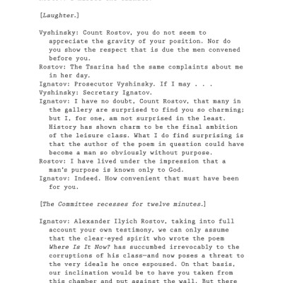 A Gentleman In Moscow