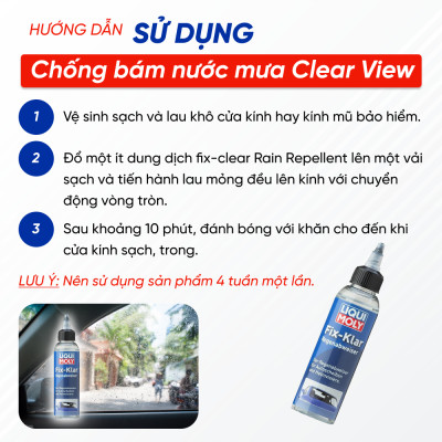 Dung Dịch Chống Bám Nước Mưa Liqui Moly Clear View 1590 | Chống Bám Nước Mưa Trên Kính Ô Tô Giúp Tăng Tầm Nhìn Khi Đi Mưa