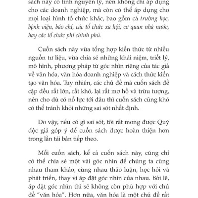 Quản Trị Bằng Văn Hóa - Cách Thức Kiến Tạo Và Tái Tạo Văn Hóa Tổ Chức