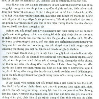 Tiểu Thuyết Tâm Lí Việt Nam Nửa Đầu Thế Kỉ Xx (Những Dạng Cơ Bản)