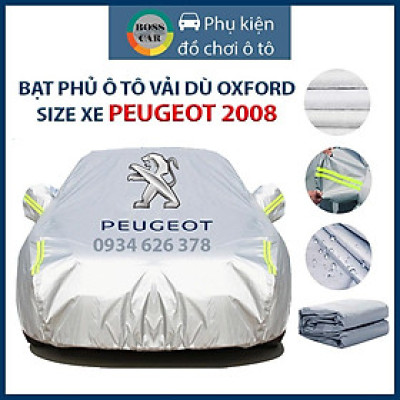 Bạt phủ xe ô tô Peugeot 2008 3 lớp tráng bạc thông minh, chất liệu vải dù oxford cao cấp, áo chùm bảo vệ xe 4,5,7 chỗ