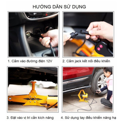 Bộ nâng kích gầm điện ô tô nhãn hiệu ROGTZ TY-EJ02, 2 tấn, 12V - Hàng Nhập Khẩu