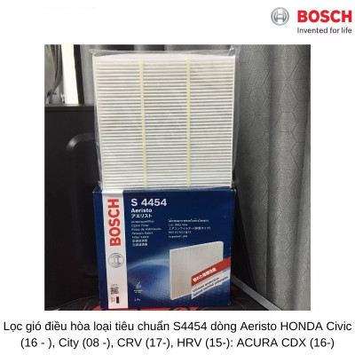 Lọc Điều Hòa Loại Tiêu Chuẩn BOSCH Ariesto S4454 Cho Xe Honda Civic City, CRV, HRV, Acura CDX..