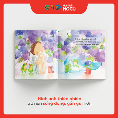 Truyện Ehon bé 1-2-3 tuổi - Đi dạo dưới mưa