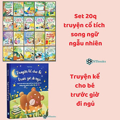 Sách - Truyện Set 20 Quyển Truyện Cổ Tích Ngẫu Nhiên Hay Cho Bé, Mẫu Truyện Cho Bé Trước Giờ Đi Ngủ