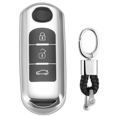 Ốp chìa khóa, bọc khóa tráng gương xe Mazda 2, mazda 3, mazda6, CX8, CX5, CX3, CX30 kèm móc treo