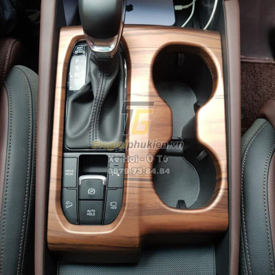 Ốp nội thất vân gỗ cho Hyundai Santafe 2019 Cao cấp - gỗ đỏ