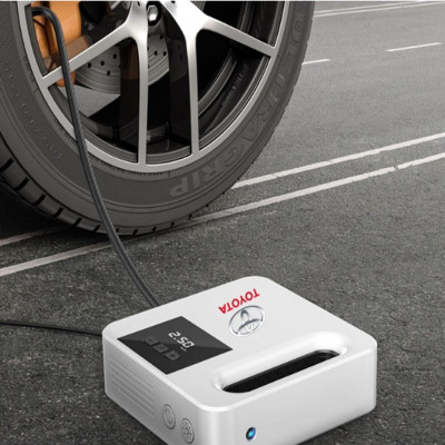 (TOYOTA) Bơm Lốp Điện Tử TOYOTA Tự Ngắt Cao Cấp, Dây Dài Đến 4 Bánh Xe, Lõi Đồng Mạnh Mẽ Bền Bỉ