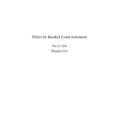 Weather Girl (Rachel Lynn Solomon)