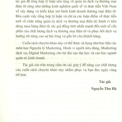 Quản Trị Dịch Vụ Thương Mại Điện Tử - Cơ Sở Lý Luận Và Một Số Kinh Nghiệm Thực Tế Tại việt Nam (Sách Chuyên khảo)