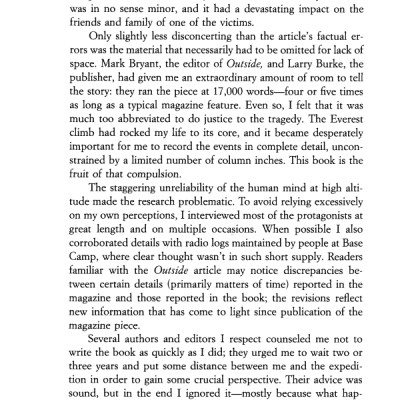 Into Thin Air: A Personal Account of the Mt. Everest Disaster