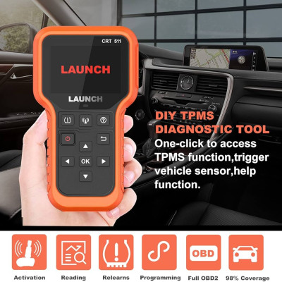 Máy Cài Đặt Cảm Biến Áp Suất Lốp LAUNCH CRT511