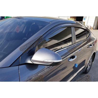 Vè che mưa xe Huyndai Elantra 2016 2017 2018 2019 2020 2021 2022 2023 - mẫu nhựa đen, Giá 1 bộ