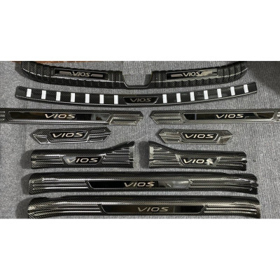 Ốp bậc cửa, nẹp bước chân, chống trầy cốp Cacbon xe Vios 2019- 2022 Vân carbon cao cấp