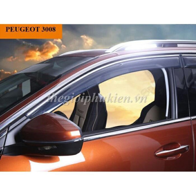 Bộ vè che mưa Peugeot 3008 chỉ mạ Crom cao cấp