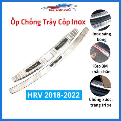 Ốp chống trầy cốp HRV 2018-2019-2020-2021-2022 inox sáng bóng bảo vệ xe chống va đập
