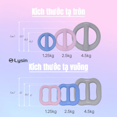 Lysin bộ 02 quả tạ nữ, tạ ấm, tạ bình vôi khối lượng 1.25kg 2.5kg 4.5kg bắng sắt bọc cao su nhám chống trượt thiết kế hình vuông có tay  cầm giữa gọn nhẹ,kiểu dáng độc đáo, rèn luyện sức khỏe, tập luyện dáng và tạ tay.