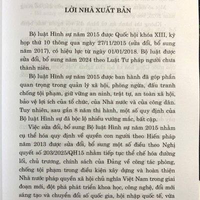 Bộ luật Hình sự 2015 (sửa đổi, bổ sung năm 2017, 2024, 2025) – NXB Chính trị quốc gia Sự thật