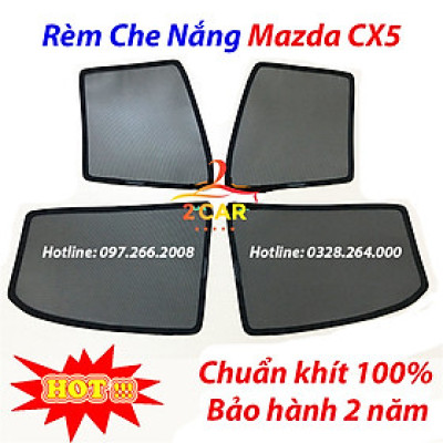 Rèm Che Nắng  Mazda CX5 2014-2017 loại 2 Rèm Chắn Nắng Nam Châm Cho Xe ô tô, Bộ 4 Tấm, có nam châm