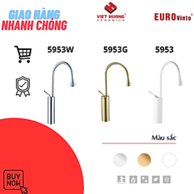 VÒI LAVABO ĐỒNG THAU NÓNG LẠNH EUROVINTO CAO CẤP MÃ 5953W