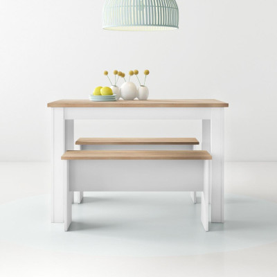 Bộ bàn ghế ăn gỗ hiện đại SMLIFE Douglas