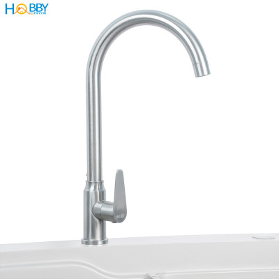 Vòi chậu rửa chén thân lạnh inox 304 kèm dây cấp Hobby home decor RL3