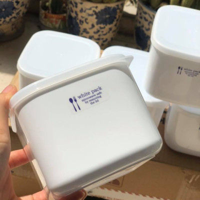 Hộp đựng thực phẩm Nakaya White Pack có nắp gioăng silicon - Nội địa Nhật Bản