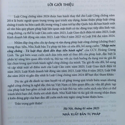 Nhập môn công chứng - Từ luật thực định đến thực tiễn hành nghề (Tái bản lần thứ nhất, có sửa đổi, bổ sung)