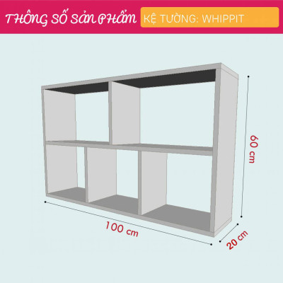 Giá sách treo tường bằng gỗ hiện đại SMLIFE Whippit