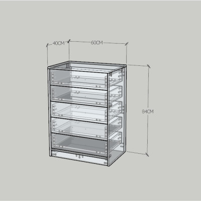 HAPPY FURNITURE , HEINEE - Tủ lưu trữ 5 ngăn kéo, THK_233 , 60cm x 40cm x 84cm DxRxC, sản phẩm phổ thông