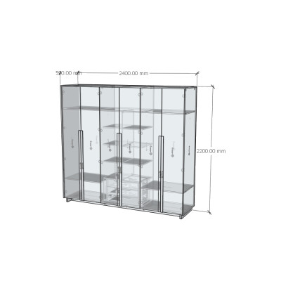 [Happy Home Furniture] MAVIS, Tủ quần áo 6 cánh mở, 240cm x 59cm x 220cm ( DxRxC), TCM_161