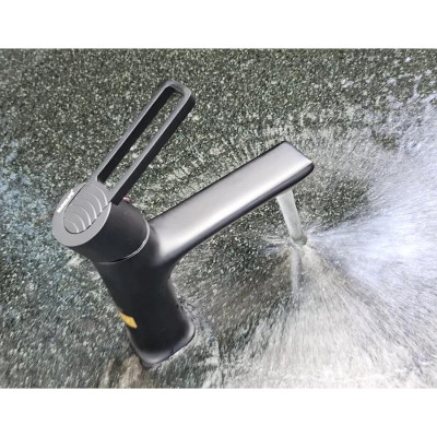 Vòi Lavabo nóng lạnh Đồng mạ tĩnh nhiệt màu xám Eurolife EL-GRAY 02