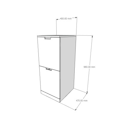[Happy Home Furniture] SCANDINA, Tủ đựng đồ 2 ngăn kéo, 40cm x 47cm x 98cm ( DxRxC), THK_099