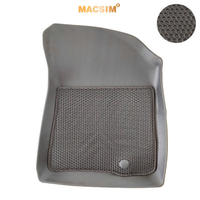 Thảm 2 lớp (sd3) dạng lưới lục giác Kia Rondo (đen) bề mặt cao su siêu sạch nhãn hiệu Macsim