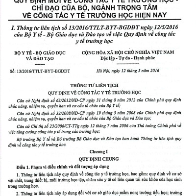 Quy Định Mới Về Công Tác Y Tế Trường Học Hướng Dẫn Phòng Chống Dịch Bệnh Và Vệ Sinh An Toàn Trong Các Cơ Sở Giáo Dục