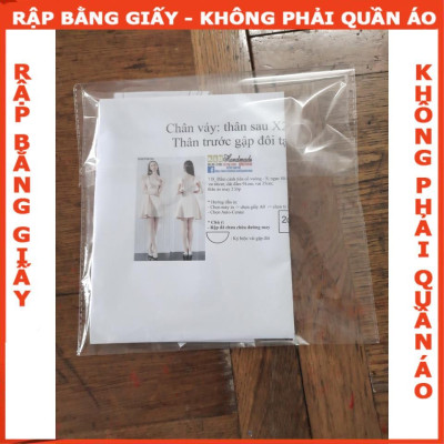 Rập giấy mã 982- đầm tay phồng nhún trước ngực (BẢN VẼ)