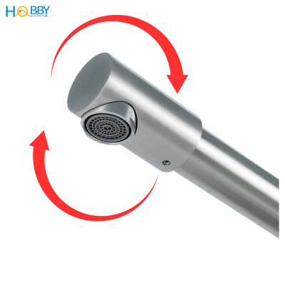 Vòi rửa chén nóng lạnh đầu xoay tròn inox 304 Hobby home decor CRC3