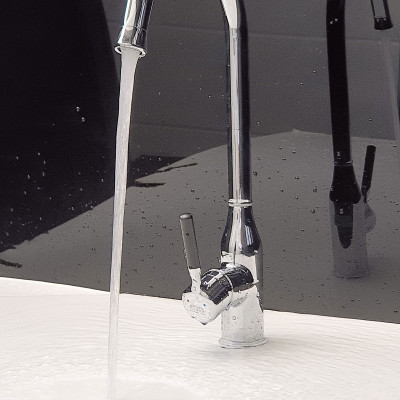 Vòi rửa  chén nóng lạnh Đồng mạ Chrome Eurolife EL-KM04 (Trắng bạc)