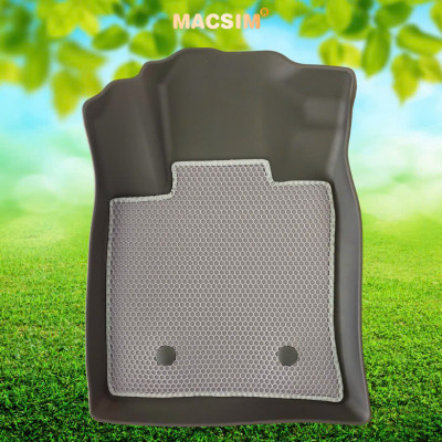 Thảm sd3 dạng lưới lục giác 2 lớp Honda BRV (màu ghi) bề mặt cao su siêu sạch nhãn hiệu Macsim
